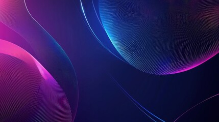 Abstract design with vibrant glowing lines and dots.