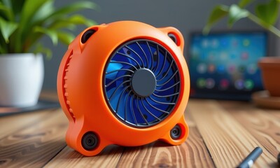 Stay cool on the go with this compact, rechargeable electric fan. Powerful airflow, multiple speed settings, and a long-lasting battery make it perfect for tra, motor, camping fan, personal fan