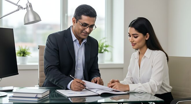 Financial advisor with client