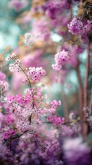 Soft-focus image of pink blossoms