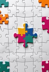 Fototapeta premium Piece of a larger puzzle, signifying collaboration and teamwork. Essential component, integral part, vital element of a successful outcome, fraction, together, essential