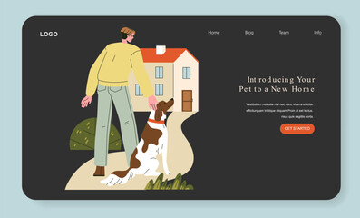 Introducing Your Pet to a New Home Vector Illustration