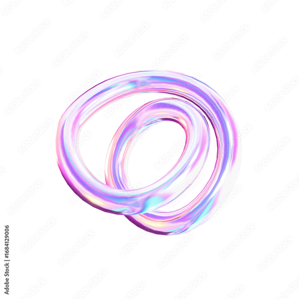 Poster iridescent flowing curved shape abstract design element isolated illustration