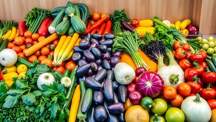 Fresh colorful vegetables neatly displayed, highlighting natural abundance and healthy living.