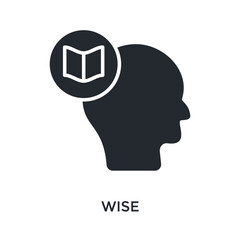 Wise Icon Glyph Style. Vector Illustration For Graphic Design