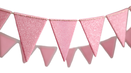 Pink triangular bunting banners
