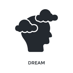 Dream Icon Glyph Style. Vector Illustration For Graphic Design