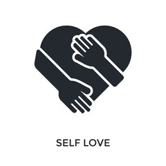 Self Love Icon Glyph Style. Vector Illustration For Graphic Design