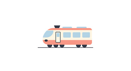 Modern Electric Passenger Train Illustration Showcasing Sleek Design and Efficient Transportation Systems with Multiple Carriages for Commuting and Travel	
