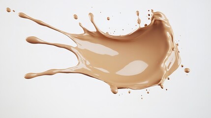 Splash of chocolate milk in a circular shape, creating a dynamic motion effect. Isolated on white background.