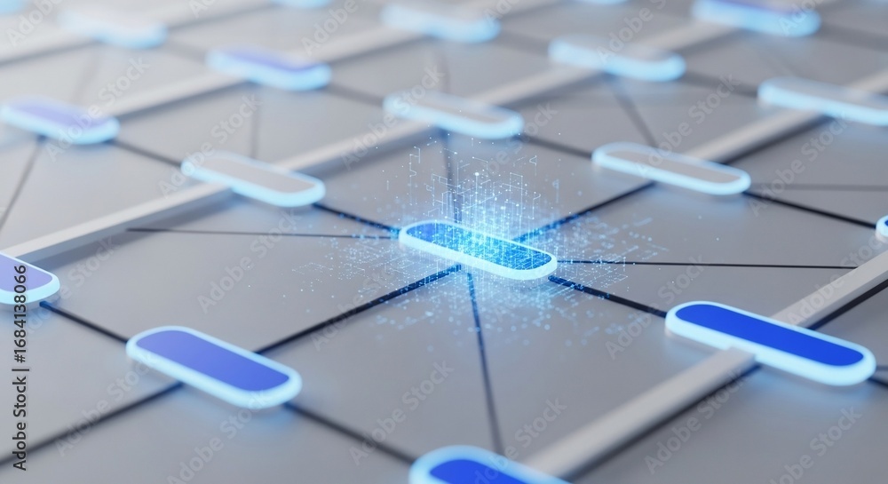 Poster abstract network connection technology background digital data blockchain ai innovation concept desi