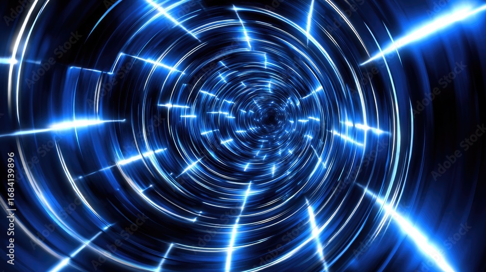 Aufkleber a stunning representation of light rays in a vortex, creating a mesmerizing digital tunnel effect. t