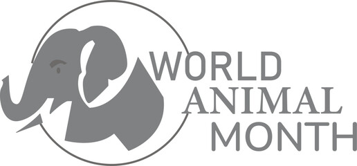 World animal month cute elephant