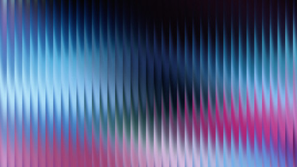 Abstract vertical ribbed pattern with vibrant blue and pink hues