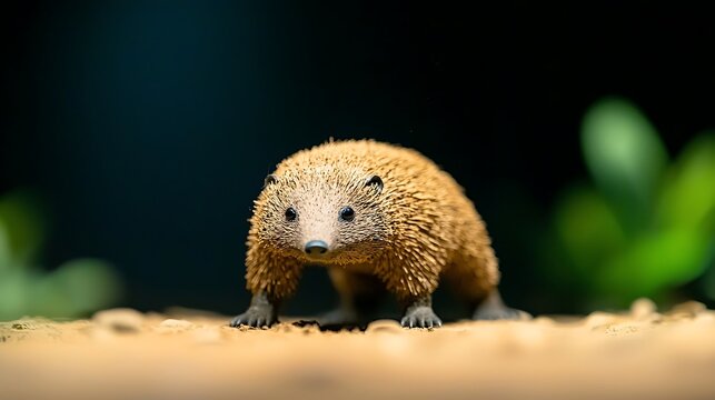 Curious mongoose peeking out from behind foliage