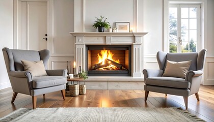 Cozy living room with fireplace