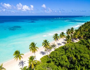 Fototapeta premium Tropical beach paradise aerial view