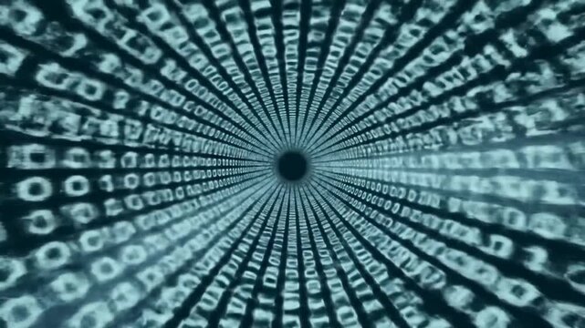 Binary Code Tunnel Digital Background
