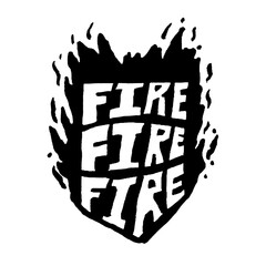Fire flame withe lettering words in transparent background