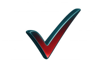 Glossy red-blue checkmark icon signaling confirmation, validation, or acceptance against transparent backdrop