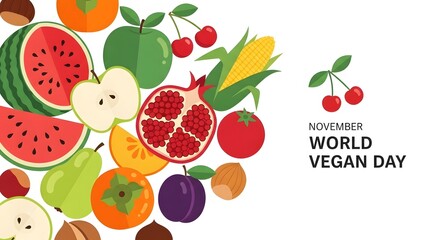 Colorful Fruits and Vegetables for World Vegan Day