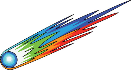 vibrant comet blazing across night sky celestial event illustration