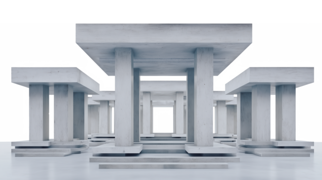 Concrete structure with transparent background