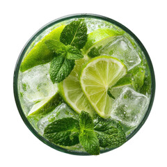 Refreshing lime and mint cocktail