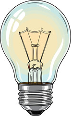 glowing incandescent light bulb classic illumination design