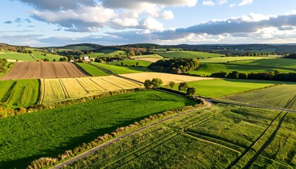 Aerial view of a rural landscape