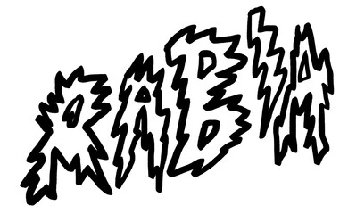 Lettering Rabia en fondo transparente