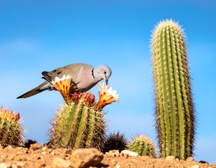 Dove on Cactus