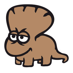 Triceratops Dinosaur 2 Horns Angry Funny Mad Dino Comic