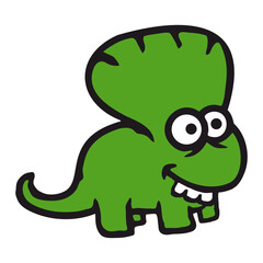 Triceratops Dinosaur 2 Horns Silly Funny Teeth Dino Comic