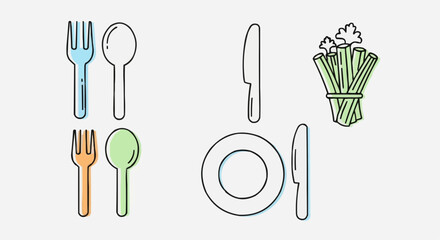 National ants on a log day september 10 stock illustration of dining table setting with cutlery plate and vegetables for restaurant concept design vector