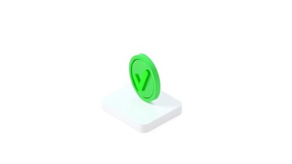 A minimalist green checkmark symbolizing approval and trust in a corporate environment.