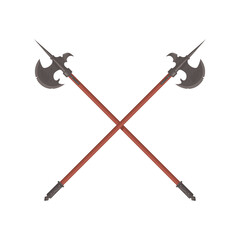 Crossed Halberds Weapon Icon Logo Illustration Vector