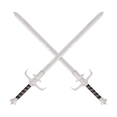 Crossed Swords Weapon Icon Logo Illustration Vector