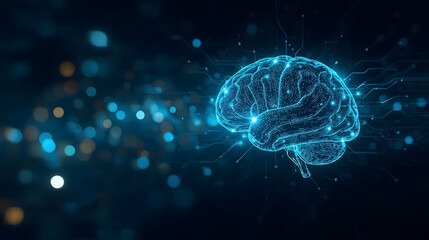 Glowing AI Brain with LLM Bokeh Flow