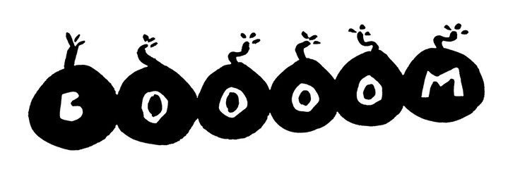 Boom Lettering WOrd in transparent background