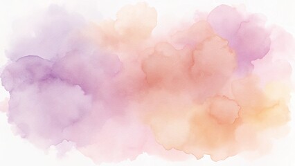 Fototapeta premium Watercolor Texture with Soft Pastel Washes in Lavender and Peach for Feminine Branding