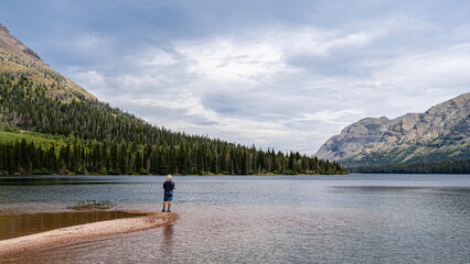 Fototapeta premium Scenic views on Two Medicine Valley Trails in glacier national park, Montana, USA