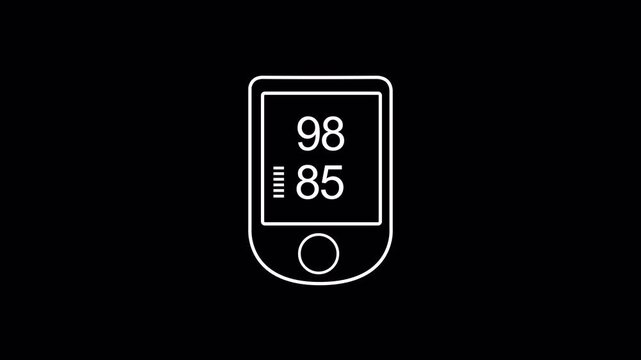 SpO2 Pulse Oximeter Reading &mdash; Seamless Loop, Alpha Channel