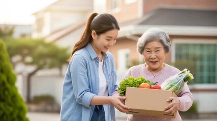 Young Woman Helping Senior Woman