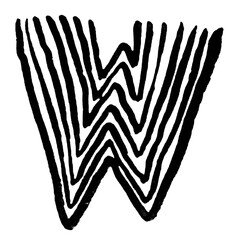 W hand drawing lettering in transparent background