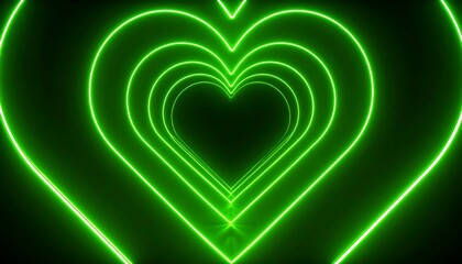 Neon green heart tunnel