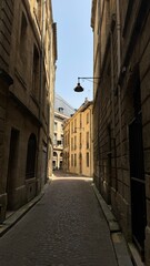 narrow street in old french city