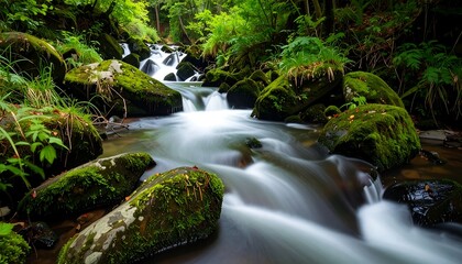 A serene mountain stream