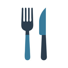Vector art of a simple illustration of a fork and knife, representing dining and meals