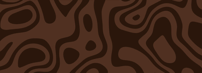 Brown abstract drizzle background with organic wavy lines and fluid shapes. Perfect for packaging, textiles, and digital design projects. Stock vector illustration in abstract style.